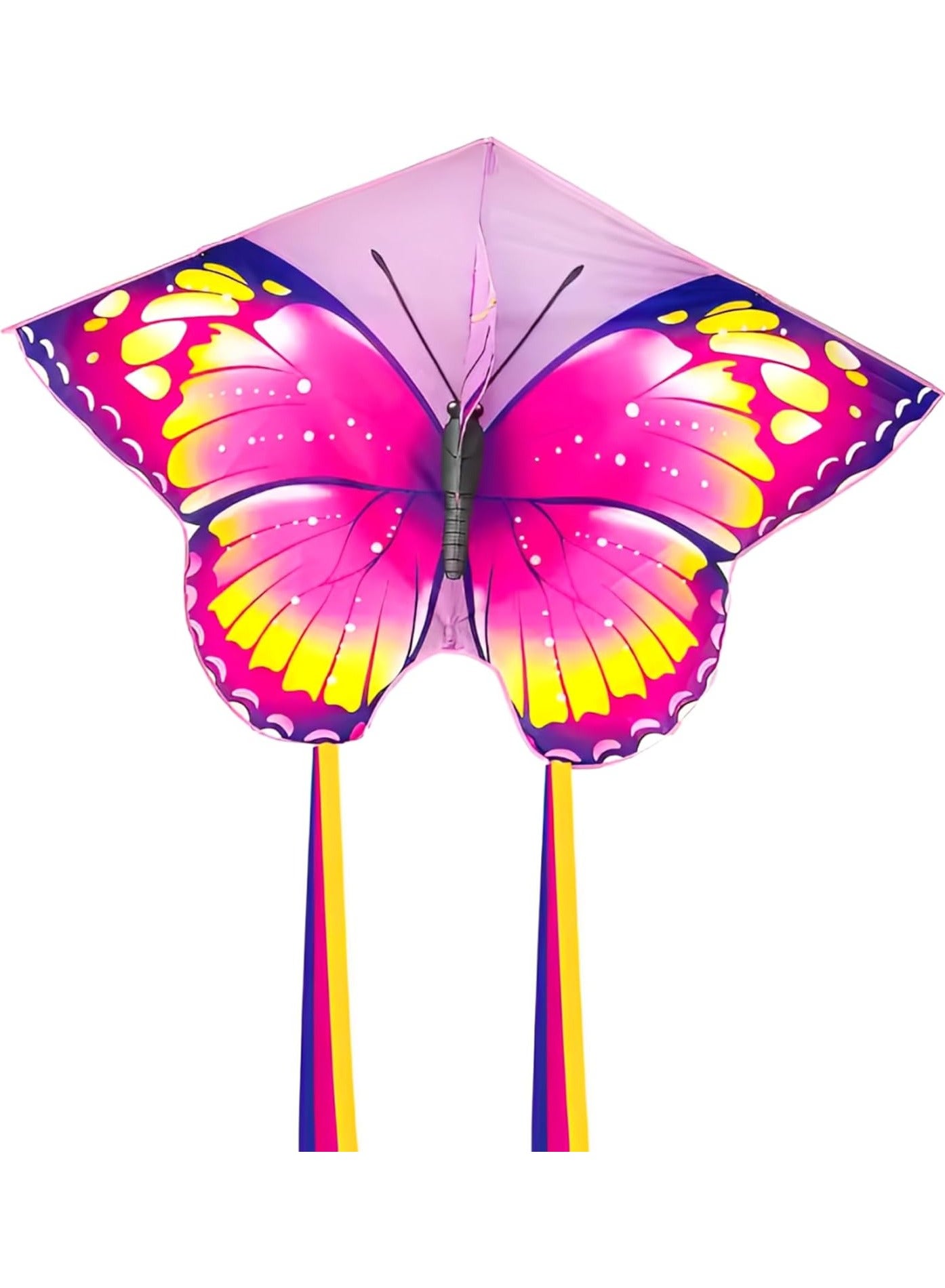 Butterfly Kite for Kids, 160x85cm Large Flying Toy, Beach Toys for Boys & Girls, Single Line Easy-to-Fly Kite with Handle, Outdoor Fun for All Ages