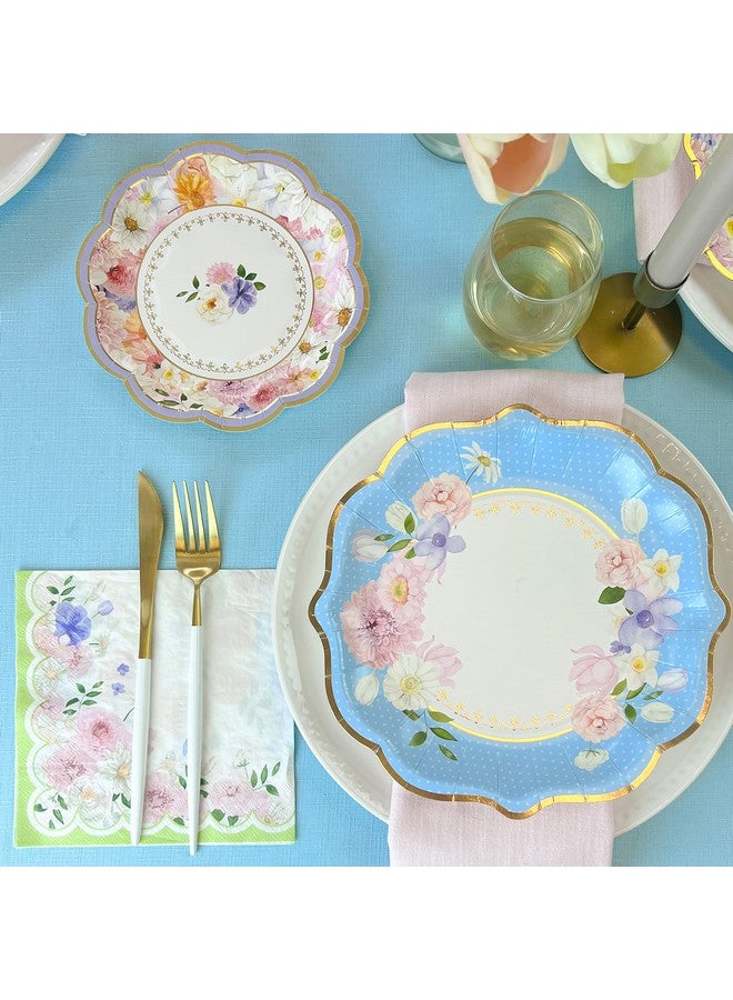 Kate Aspen Tea Party Decorations Tableware Set (62 Pc, 16 Guests), Colorful Pastel Party Supplies for Bridal Showers, Baby Shower, Garden Party, Birthdays - Image 2