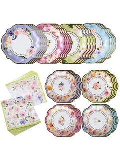 Kate Aspen Kate Aspen Tea Party Decorations Tableware Set (62 Pc, 16 Guests), Colorful Pastel Party Supplies for Bridal Showers, Baby Shower, Garden Party, Birthdays  - Image 1