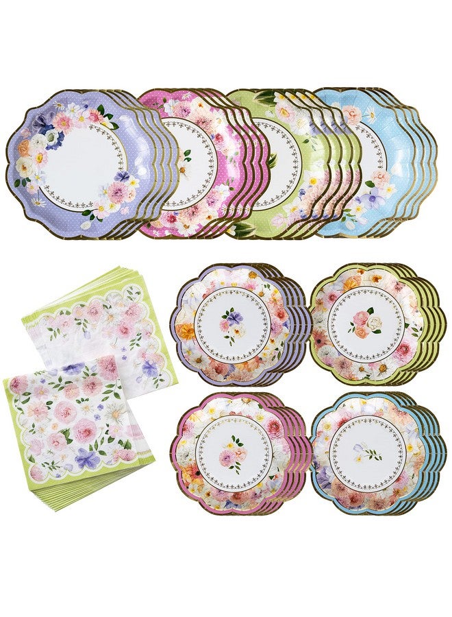 Kate Aspen Tea Party Decorations Tableware Set (62 Pc, 16 Guests), Colorful Pastel Party Supplies for Bridal Showers, Baby Shower, Garden Party, Birthdays - Image 1