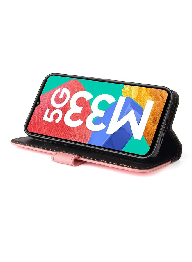 اس-توب جراب لهاتف Samsung Galaxy M33 5G بخياطة عالمية ملونة - جراب هاتف جلدي قابل للطي أفقيًا - Image 5