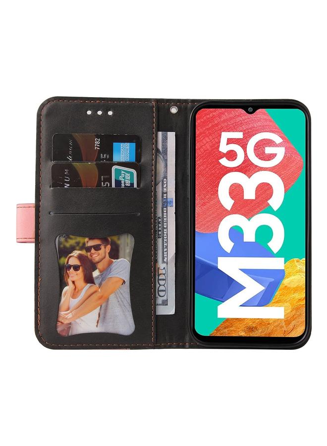 اس-توب جراب لهاتف Samsung Galaxy M33 5G بخياطة عالمية ملونة - جراب هاتف جلدي قابل للطي أفقيًا - Image 4