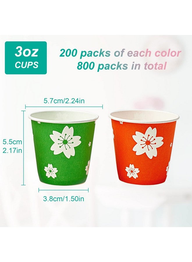 LITOPAK 800 Pack 3oz Disposable Bathroom Cups, Colorful Disposable Mouthwash Cups, Small Disposable Cups, Mini Paper Cups for Parties, Picnics, Barbecues, Travel and Events - Image 2
