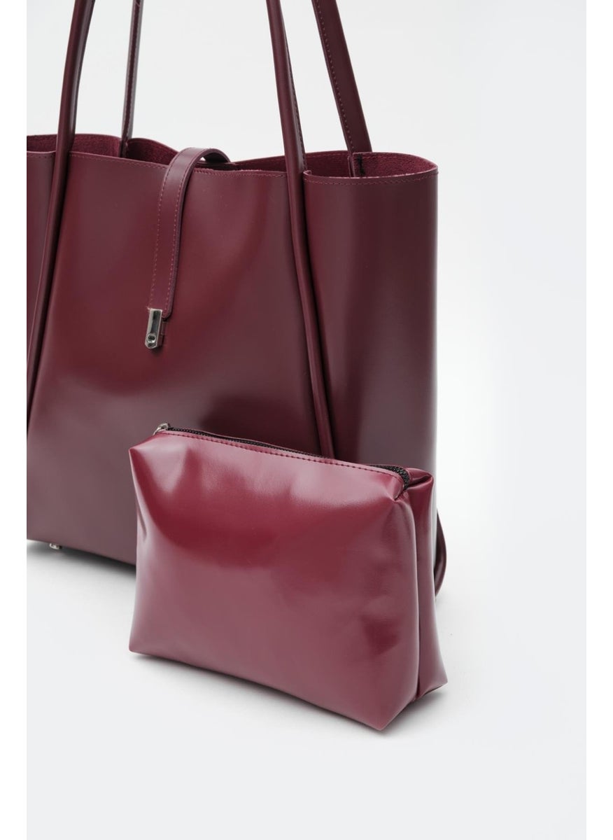 Shule Bags Chester Locked Burgundy Shoulder Bag  - Image 4