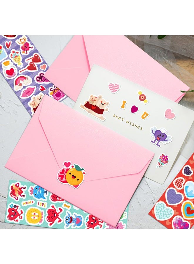 kortes 120-Sheets Valentines Heart Stickers with 6 Different Designs of 2120 pcs, Valentine's Day Stickers Party Supply Classroom Reward for Kids - Image 3