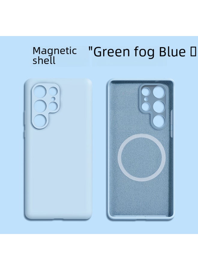 For Samsung S25ultra Liquid Silicone Magnetic Phone Case S23magsafe Official Drop-resistant S25plus-Color:Pale Cyan-Applicable Model:Samsung S24ultra - Image 2
