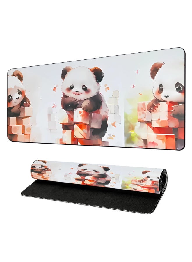 Specially For Non-slip Mouse Pad Thickened Lock Edge Natural Rubber Large Computer Keyboard Office Desk Mat-Color:400*900*4mm-Pattern:J-237  - Image 1