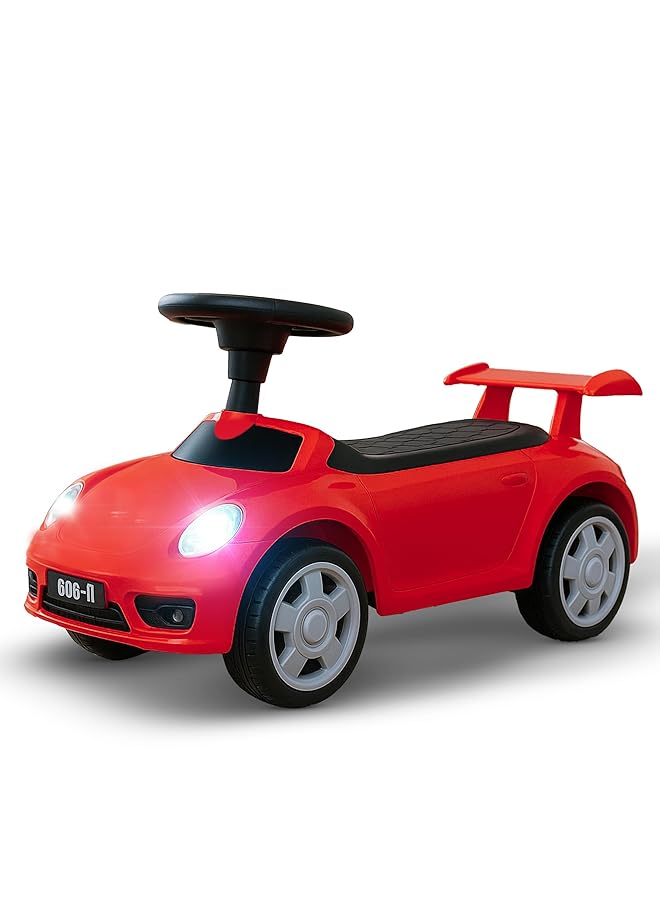 BAYBEE Push Ride On Car For Kids With Music Light & Comfort Seat | Toddlers Push Car Baby Cars Toys | Baby Ride On For Kid To 1 To 3 Years Boys Girls (Red) - Image 1