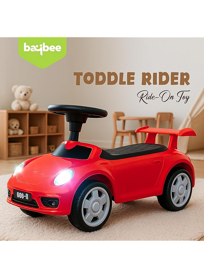 BAYBEE Push Ride On Car For Kids With Music Light & Comfort Seat | Toddlers Push Car Baby Cars Toys | Baby Ride On For Kid To 1 To 3 Years Boys Girls (Red) - Image 2