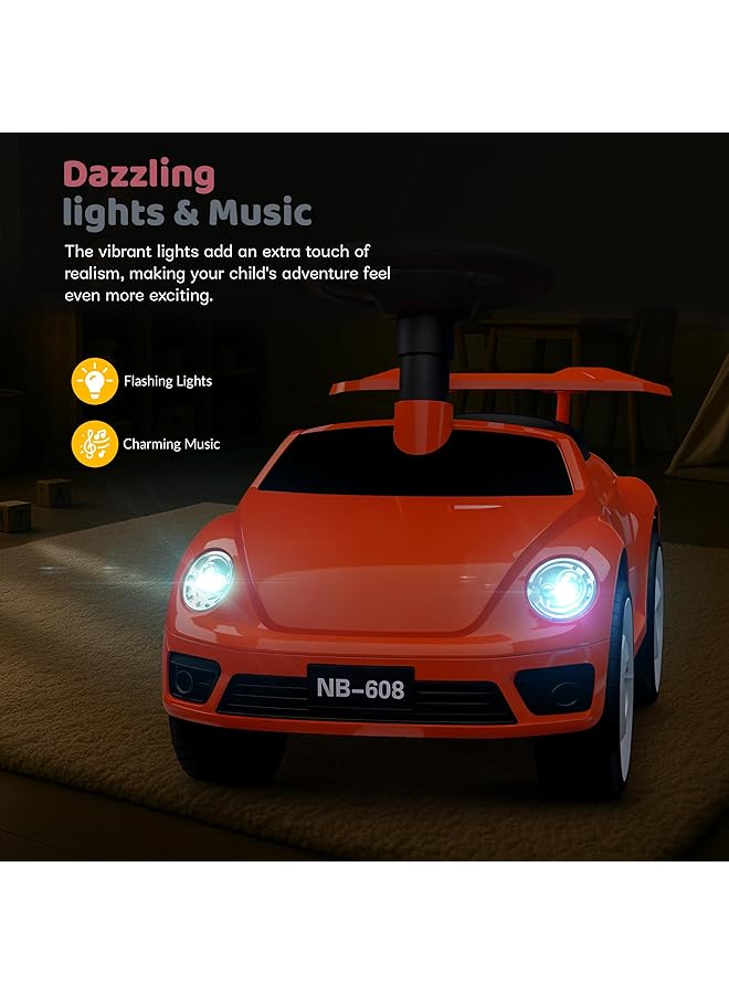 BAYBEE Push Ride On Car For Kids With Music Light & Comfort Seat | Toddlers Push Car Baby Cars Toys | Baby Ride On For Kid To 1 To 3 Years Boys Girls (Red) - Image 3