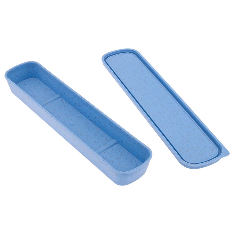 OriGlam 1pcs Portable Flatware Box Travel Tableware Storage Case Box Utensil Case Flatware Storage Box for Cutlery Kit 984 x 240 inch Blue