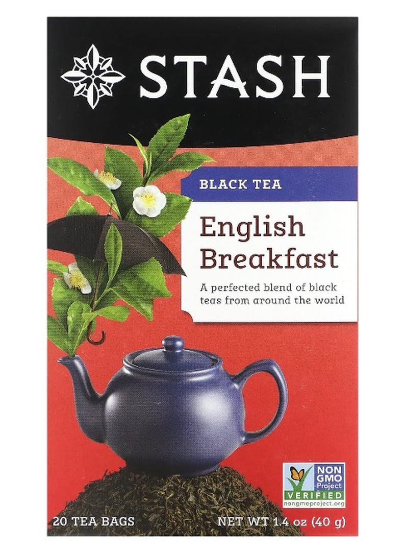 Stash Tea, Black Tea, English Breakfast, 20 Tea Bags, 1.4 oz (40 g) - Image 1