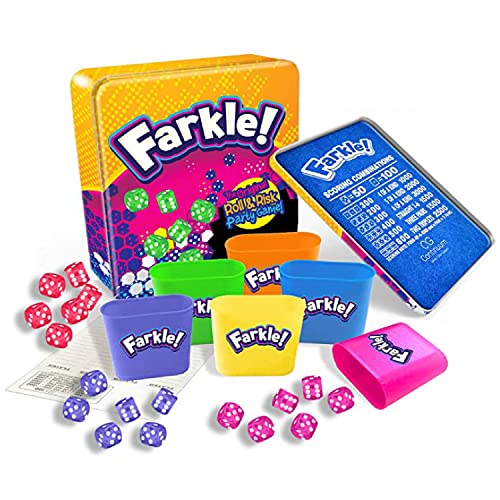Continuum Games Farkle Deluxe Dice Games Set Includes 36 Colorful Dice, 6 Rolling Cups, Rolling Tray, and Score Sheets The Classic Push-Your-Luck Dice Game - Image 1