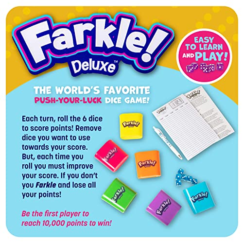 Continuum Games Farkle Deluxe Dice Games Set Includes 36 Colorful Dice, 6 Rolling Cups, Rolling Tray, and Score Sheets The Classic Push-Your-Luck Dice Game - Image 2