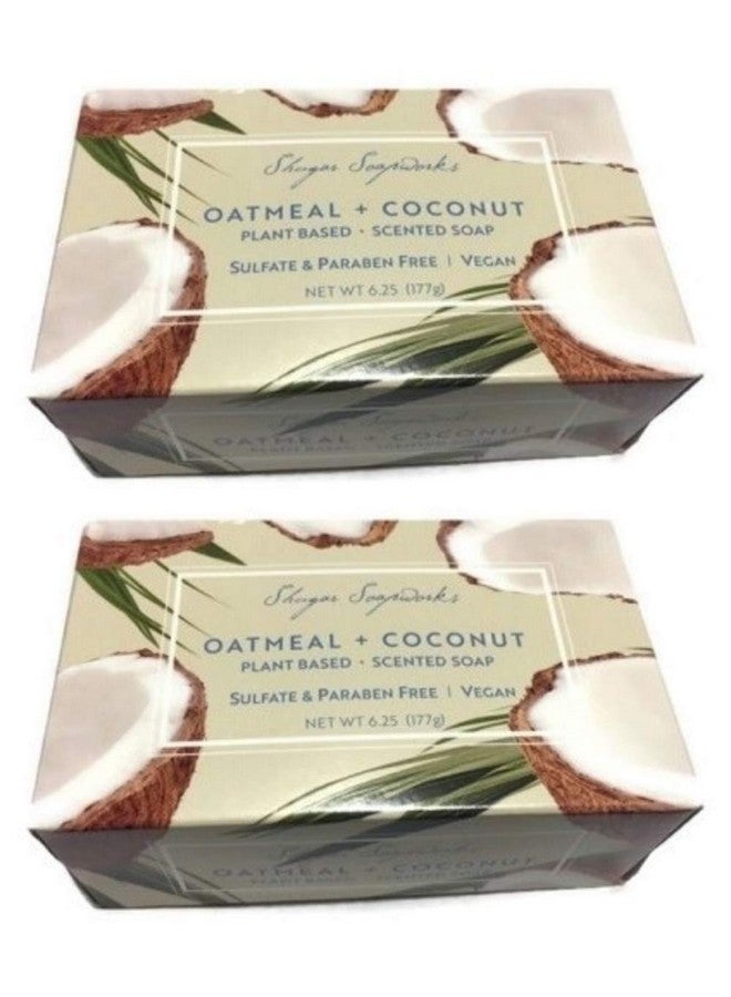 Coco Shugar Soapworks Oatmeal & Coconut Soap 6.25 Ozplant Based Vegan Natural Pure No Dyes Sulfate & Paraben Free (2 Pack) - Image 1