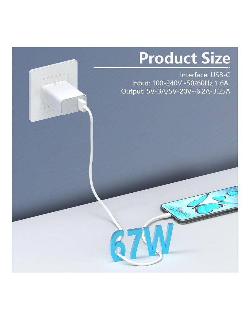 67W USB C Plug Fast Charger for Xiaomi, USB Plug Charger UK Power Adapter for Xiaomi 14/14T/13T /13 Lite / 13 Pro/ 12 Mi Redmi Note 14/13/12/11/10 Pro/12X/11T/Pad 7 6/POCO X7/X6/X5/X4 Type C UK Powe - Image 3