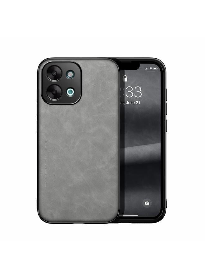Case For vivo Y28 4G Skin Feel Magnetic Leather Back Phone Case (Light Grey)