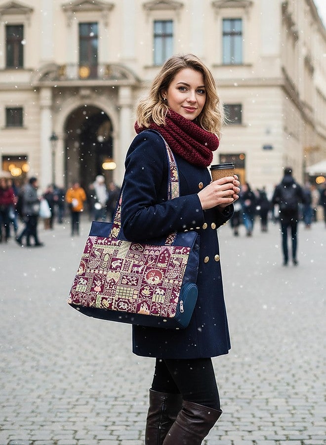 Fancy Walas Printed Handbag for Women | Office Bag | Stylish Bag for Office Use | Nylon Large Shoulder Bag 20 Liter | Stylish Tote for Office Use | Purse for Women | Vegan Handbag | Daily & Travel Use - Image 5