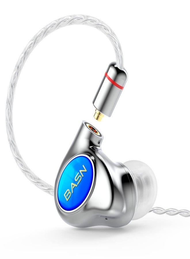 BASN Metalen PRO 4 Drivers in-Ear Monitors Headphones for Musicians, Noise Isolating Enhanced Bass Sound Earphones with CNC Metal Craft Shell, Wired Upgraded Detachable MMCX Cables(Sapphire) - Image 1