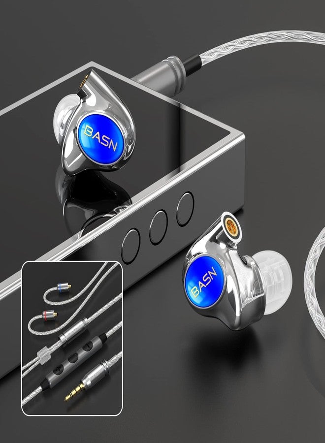 BASN Metalen PRO 4 Drivers in-Ear Monitors Headphones for Musicians, Noise Isolating Enhanced Bass Sound Earphones with CNC Metal Craft Shell, Wired Upgraded Detachable MMCX Cables(Sapphire) - Image 5