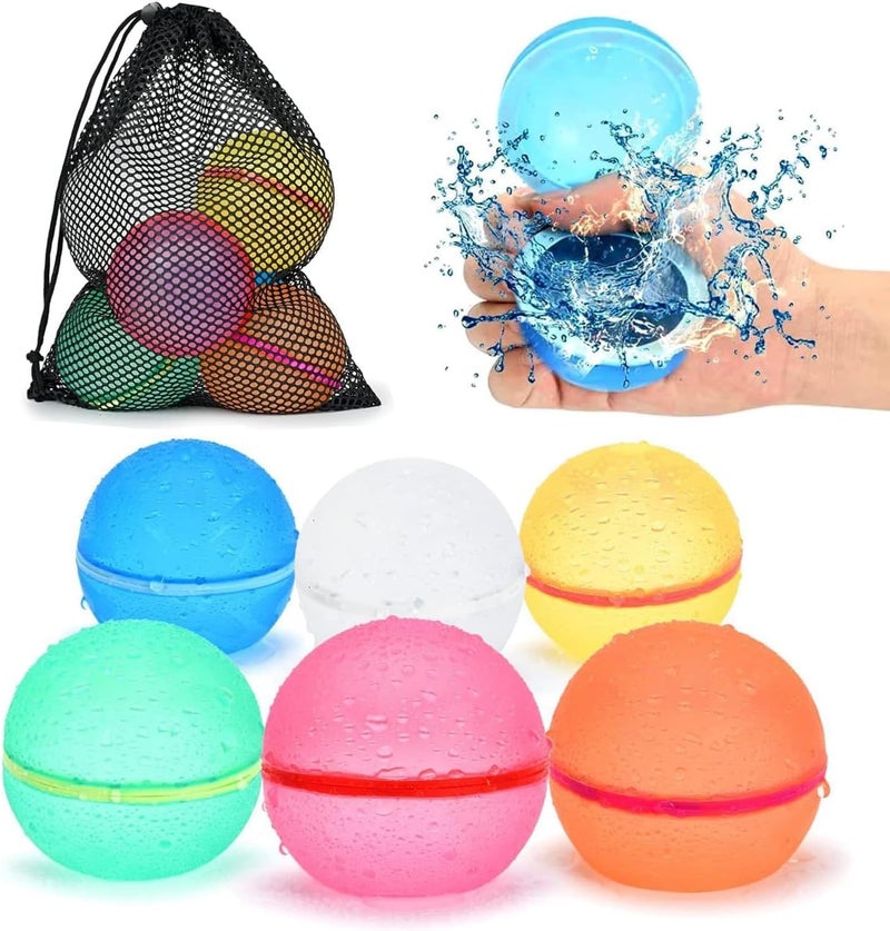 98K Reusable Water Balloons 12 Pcs with Mesh Bag, Pool Beach water Toys for Boys and Girls, Outdoor Summer Toys for Kids Ages 3-12 - Image 1