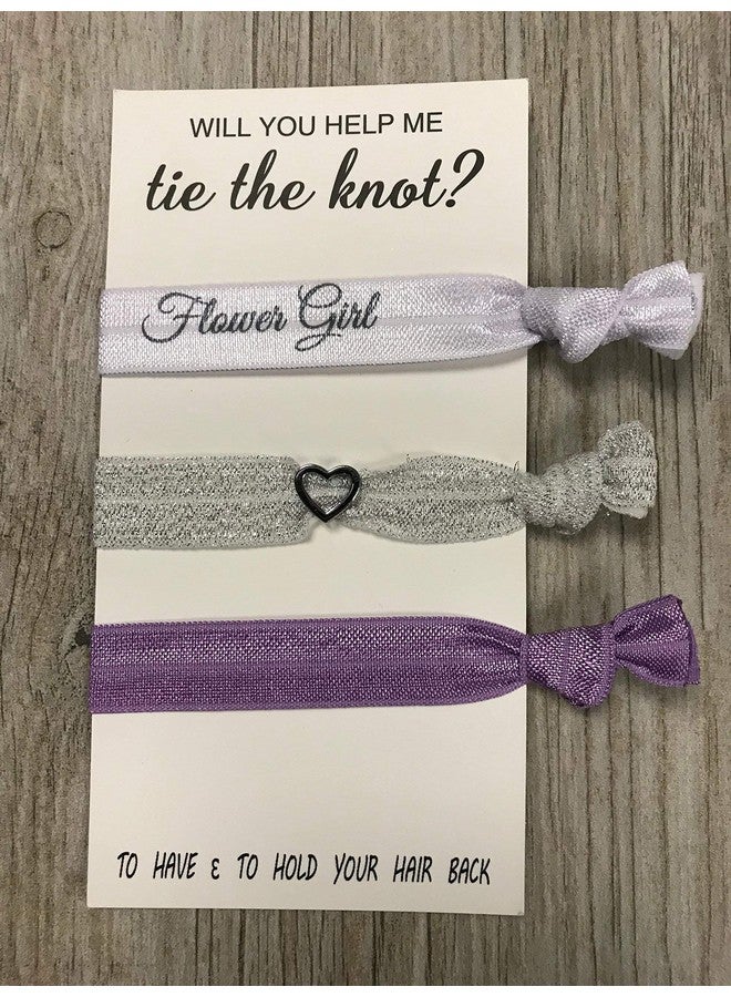 إنفينيتي كوليكشن ربطات شعر فتاة الزهور (بنفسجي) هل ستساعديني في ربط العقدة؟ اكسسوارات للشعر زهرة فتاة. ربطات شعر مرنة لتثبيت شعرك للخلف. إكسسوارات شعر الزفاف 3 قطع. - Image 1