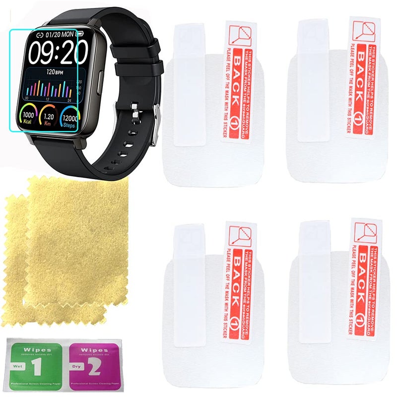 Octelect smart watch screen protector for chalvh smart watch with 4PCS in one pack, Transparent, 1.69inch - Image 1