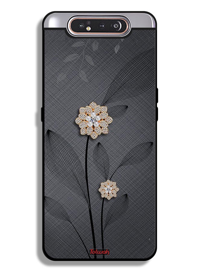 Tolwak Samsung Galaxy A80 Protective Case Cover Diamond Flowers Art - Image 1