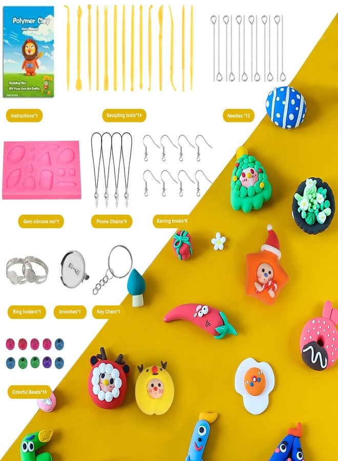 CiaraQ Polymer Clay 60 Colors, CiaraQ Modeling Clay for Kids, Oven Bake Clay with Sculpting Tools, Ideal for Sculpture, Crafting, DIY Projects - Image 3