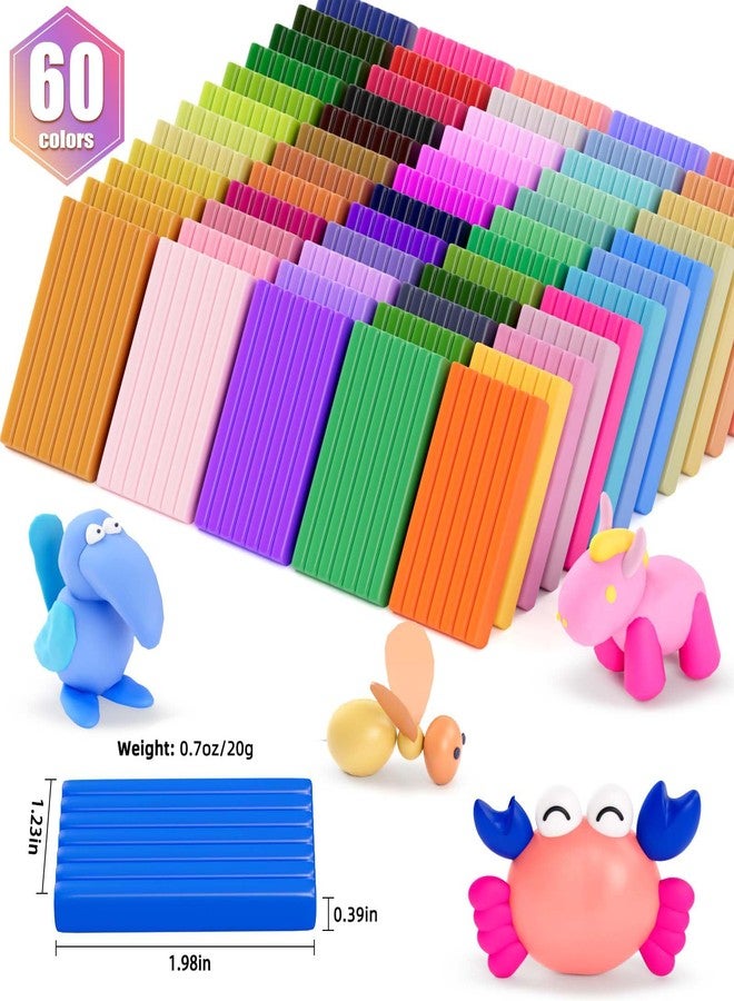 CiaraQ Polymer Clay 60 Colors, CiaraQ Modeling Clay for Kids, Oven Bake Clay with Sculpting Tools, Ideal for Sculpture, Crafting, DIY Projects - Image 2