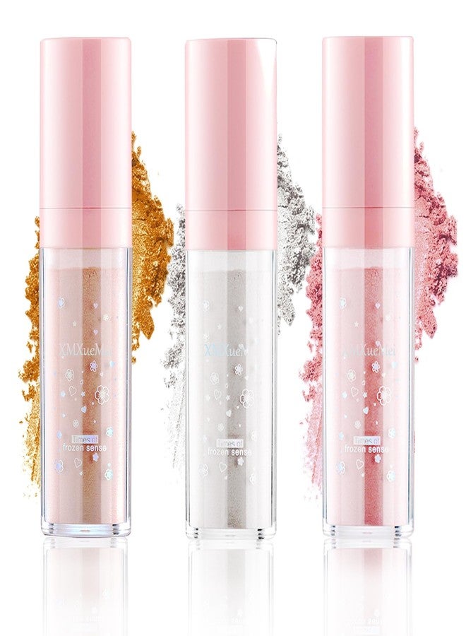 XMXueMei 3 Colors Fairy Dust Highlight Patting Powder,Magic Polvo De Hadas Highlighter Makeup,Body Glitter Face Blusher Patting Powder,Daily Party Halloween Christmas Body Contouring Shimmer Powder（3PCS） - Image 1