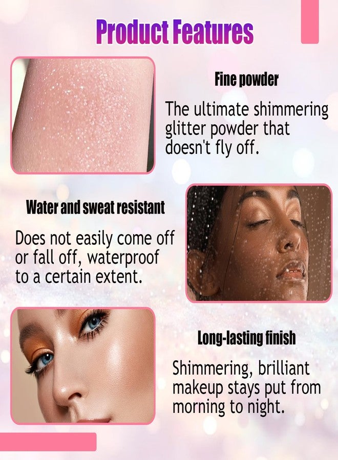 XMXueMei 3 Colors Fairy Dust Highlight Patting Powder,Magic Polvo De Hadas Highlighter Makeup,Body Glitter Face Blusher Patting Powder,Daily Party Halloween Christmas Body Contouring Shimmer Powder（3PCS） - Image 5