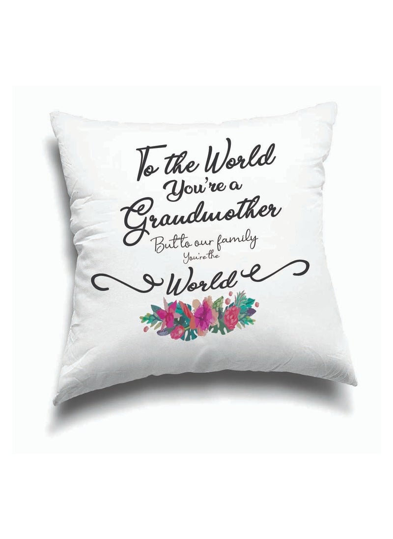 PRINTSHOP4ME - Grandma Throw Pillow Covers 40x40 cm - Grandma Birthday Gifts, Grandma Gifts from Grandson, Granddaughter - Decorative Cushion Cover - Best Grandma Gifts - Image 1