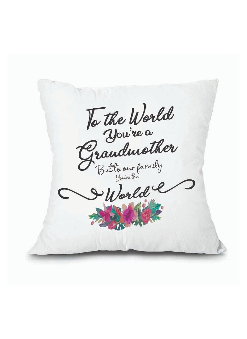 PRINTSHOP4ME - Grandma Throw Pillow Covers 40x40 cm - Grandma Birthday Gifts, Grandma Gifts from Grandson, Granddaughter - Decorative Cushion Cover - Best Grandma Gifts - Image 1