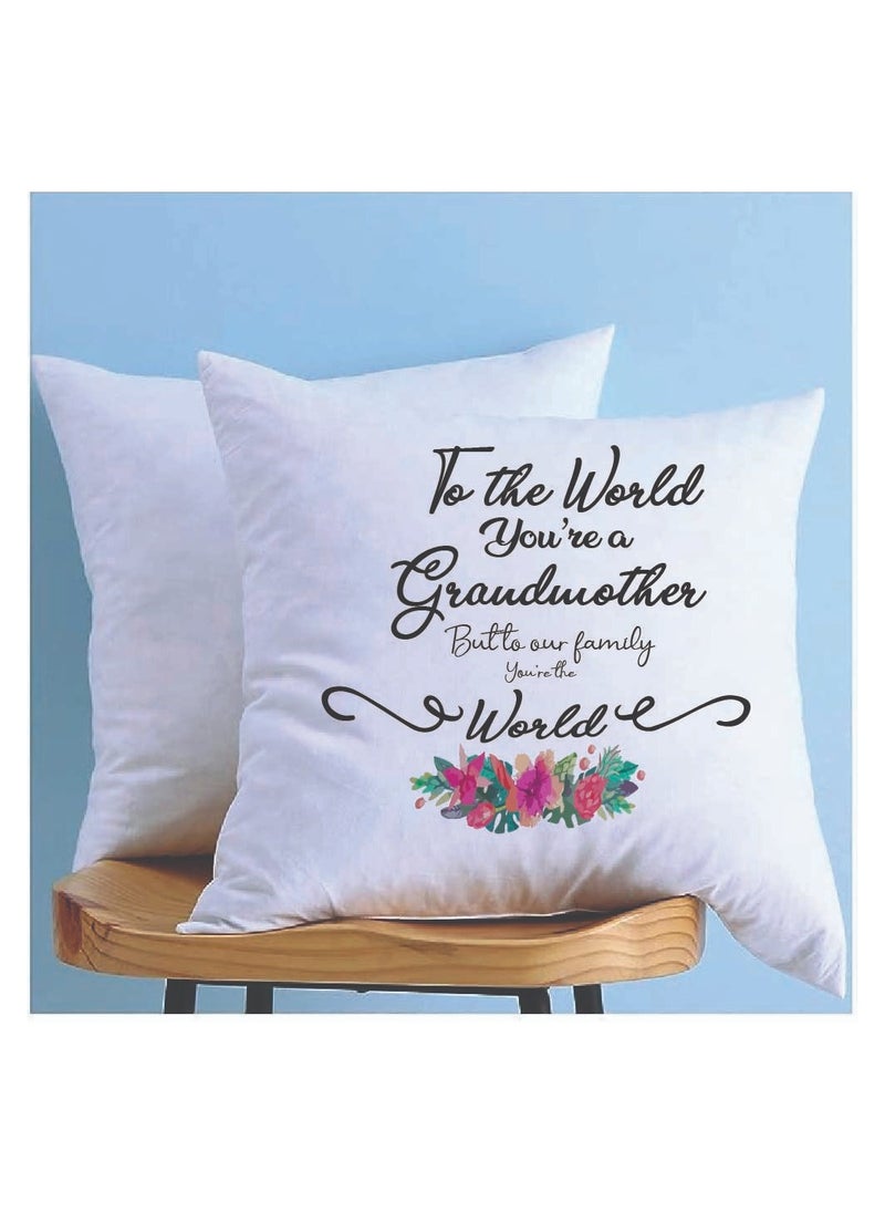 PRINTSHOP4ME - Grandma Throw Pillow Covers 40x40 cm - Grandma Birthday Gifts, Grandma Gifts from Grandson, Granddaughter - Decorative Cushion Cover - Best Grandma Gifts - Image 1