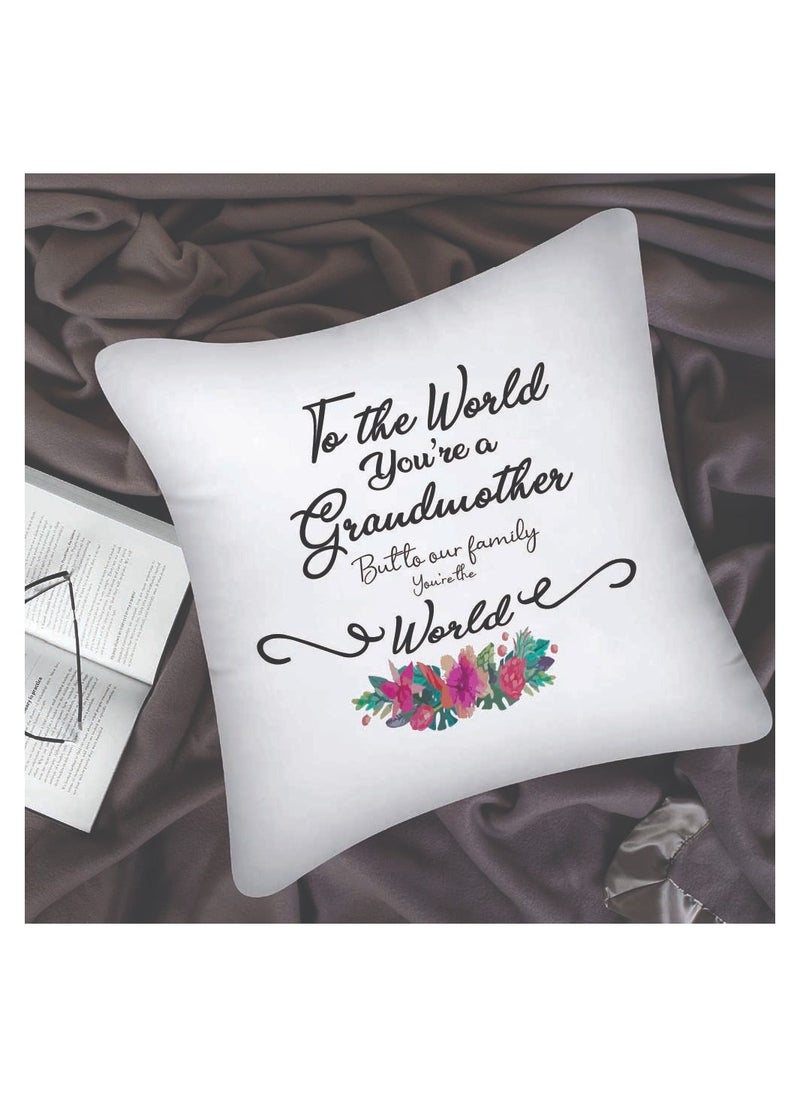 PRINTSHOP4ME - Grandma Throw Pillow Covers 40x40 cm - Grandma Birthday Gifts, Grandma Gifts from Grandson, Granddaughter - Decorative Cushion Cover - Best Grandma Gifts - Image 1