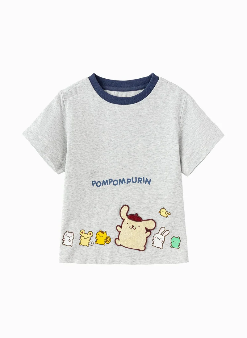 Toddler Boys Round v-neck short-sleeved T-shirt