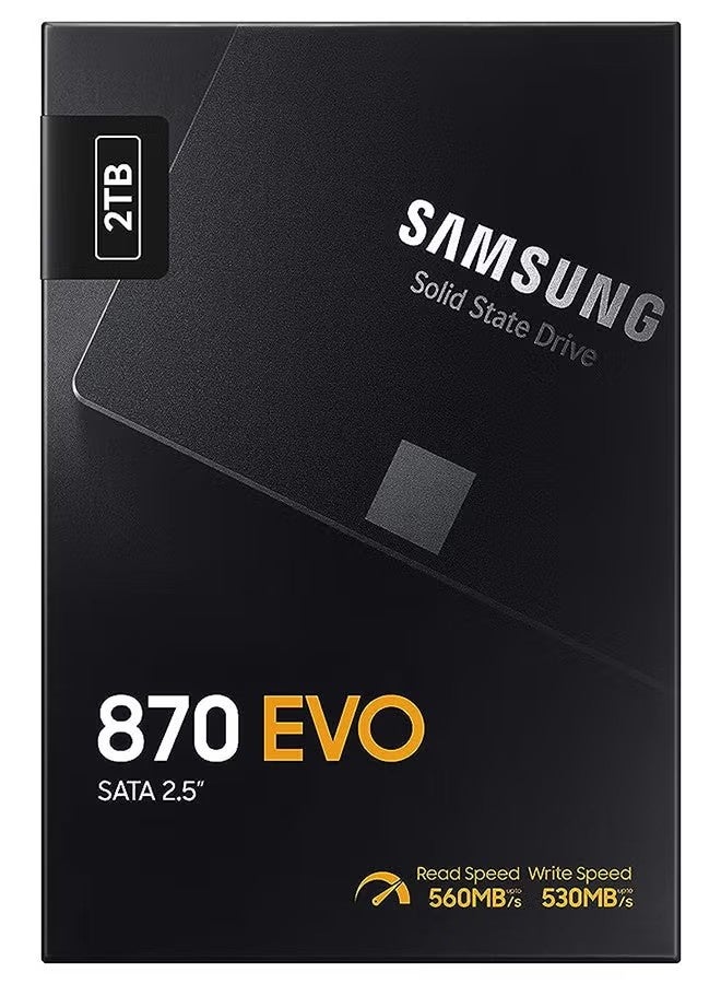 Samsan قرص صلب داخلي سامسونج 870 EVO بسعة 2 تيرابايت، مقاس 2.5 بوصة، بتقنية SATA III، سرعة قراءة متسلسلة تصل إلى 560 ميجابايت/ثانية وسرعة كتابة متسلسلة تصل إلى 530 ميجابايت/ثانية، تقنية V-NAND، ذاكرة تخزين مؤقتة LPDDR4 بسعة 2 جيجابايت، وحدة تحكم MKX، متوسط ​​وقت بين الأعطال 1.5 مليون ساعة. - Image 3