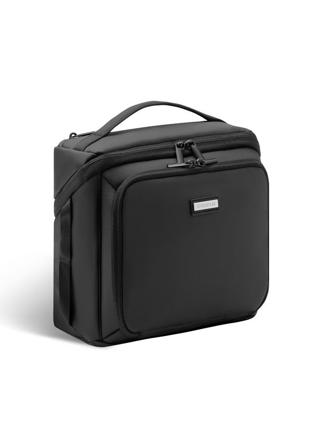 إيفر فن حقيبة أدوات تجميل صغيرة الحجم من إيفر فن، مناسبة للرجال والنساء أثناء السفر، حقيبة حلاقة واسعة الفتح، حقيبة تنظيم مكياج مقاومة للماء مع قسم للأغراض الرطبة والجافة، أسود، متوسط، أسود - Image 1