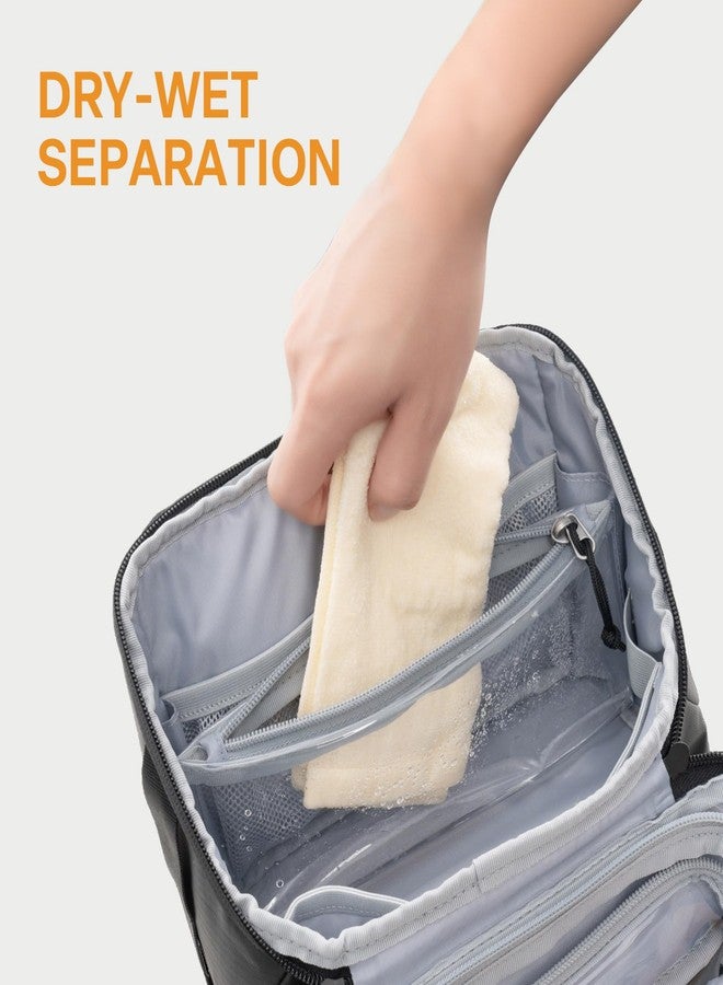 إيفر فن حقيبة أدوات تجميل صغيرة الحجم من إيفر فن، مناسبة للرجال والنساء أثناء السفر، حقيبة حلاقة واسعة الفتح، حقيبة تنظيم مكياج مقاومة للماء مع قسم للأغراض الرطبة والجافة، أسود، متوسط، أسود - Image 5