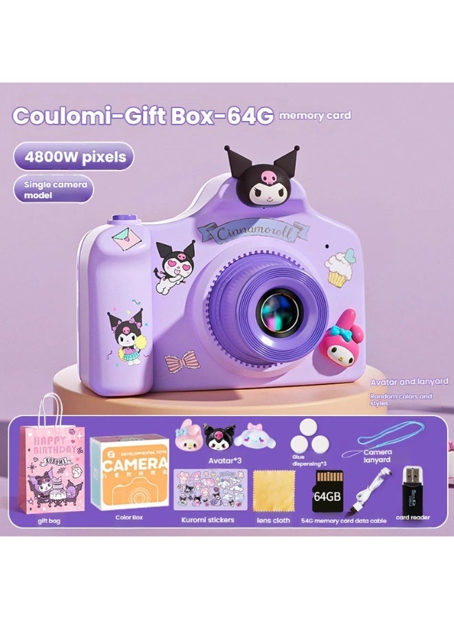 kuromi كورومي الأطفال كاميرا لعبة فتاة يمكن التقاط الصور كاميرا رقمية هد كاميرا الأطفال يوم هدية عيد ميلاد - Image 4