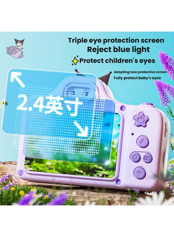 kuromi كورومي الأطفال كاميرا لعبة فتاة يمكن التقاط الصور كاميرا رقمية هد كاميرا الأطفال يوم هدية عيد ميلاد - Image 3