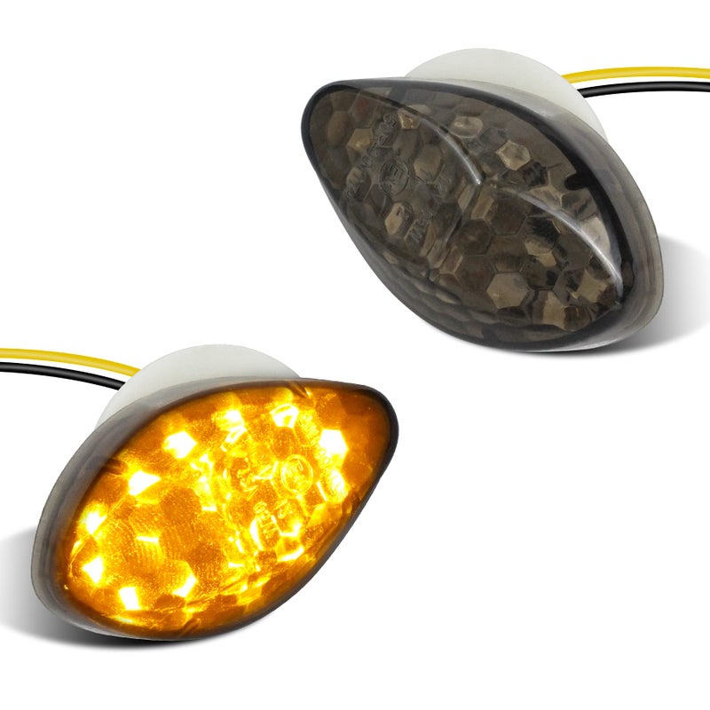 QUASCO Flush Mount Turn Signals Led Smoked Motorcycle Blinkers Compatible with Honda CBR1000RR CBR600F4I CBR600F4 CBR600RR CBR929RR Amber