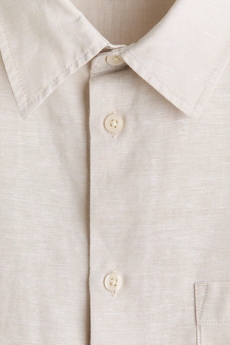 H&M  Relaxed Fit Linen-blend shirt for Men | Best Price UAE