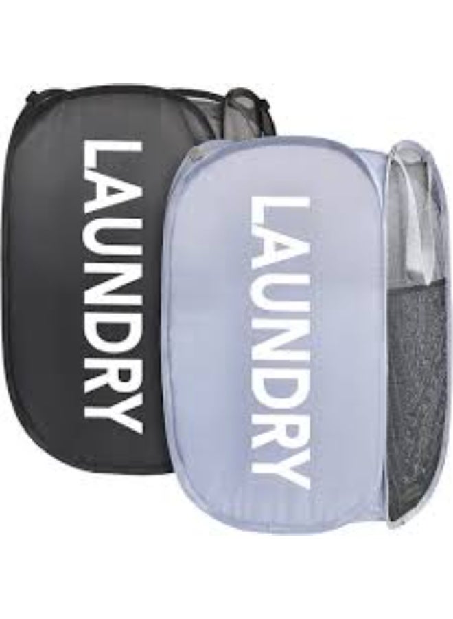 سلة غسيل منبثقة، سلة غسيل شبكية قوية قابلة للطي مع مقابض متينة، سلة غسيل الملابس المنبثقة قابلة للطي - Image 1