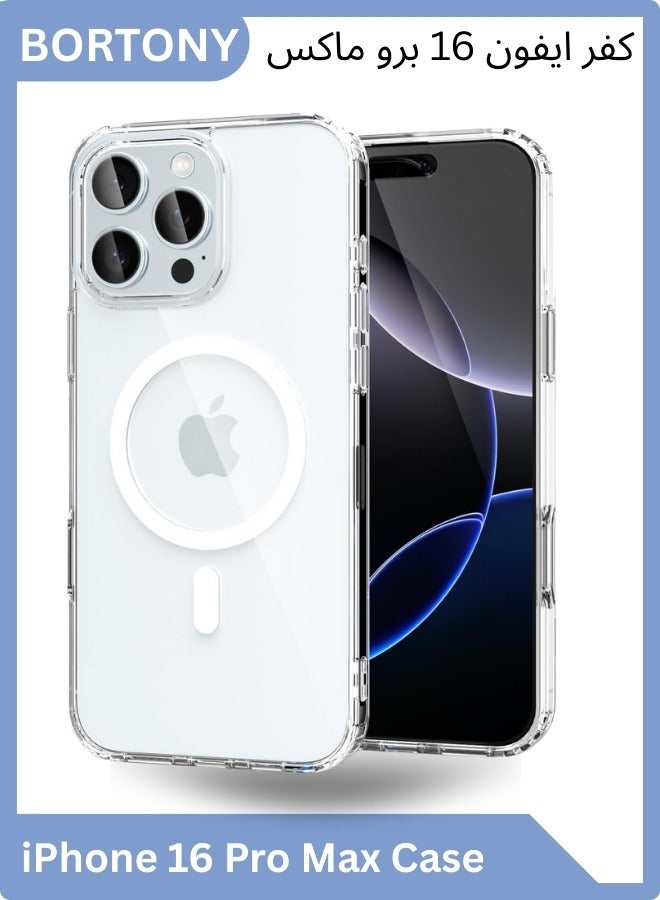 BORTONY iPhone 16 Pro Max Magsafe Case Transparent iPhone 16 Pro Max Cover Slim Thin Shockproof Protective Case for iPhone 16 Pro Max 6.9 inch - Image 1