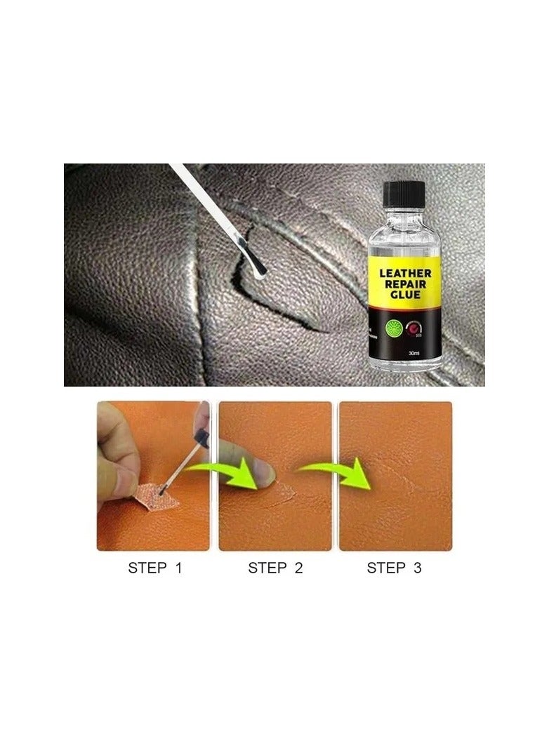 1-Bottle 30ml Leather Repair Glue,Auto Seat Maintenance Leather Care Liquid,Home Rubber Leather Sofa Repair Gel - Image 2