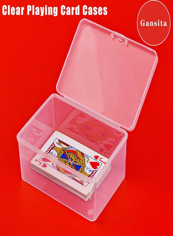 Gansita 4Pcs Clear Playing Deck Card Storage Box Plastic Card Boxes Playing Card Boxs High Capacity Playing Card Case 4.3 x 2.95 x 2.17 Inch Organizer Snap Closed Trading Games Collector - Image 4