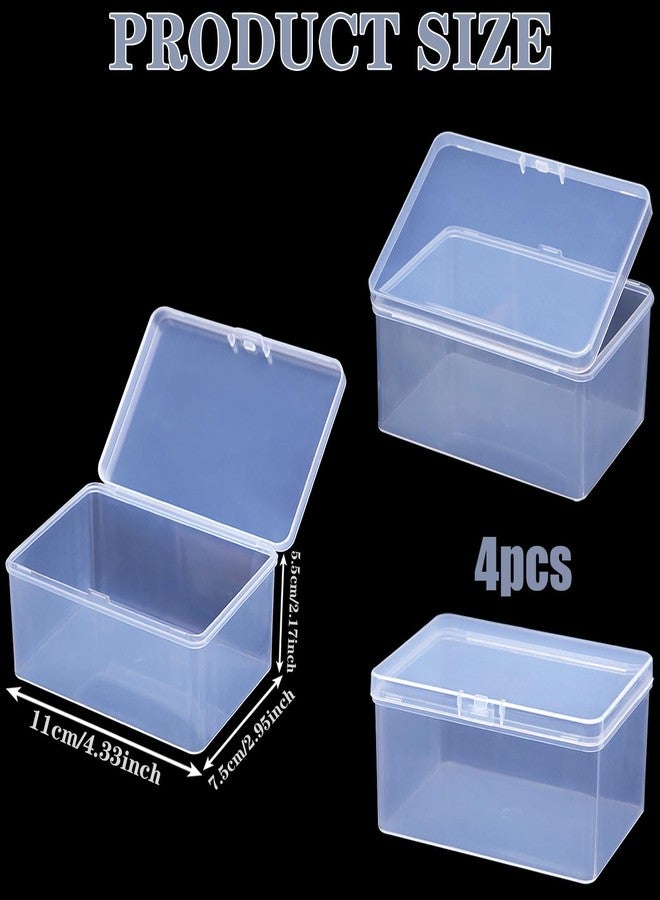 Gansita 4Pcs Clear Playing Deck Card Storage Box Plastic Card Boxes Playing Card Boxs High Capacity Playing Card Case 4.3 x 2.95 x 2.17 Inch Organizer Snap Closed Trading Games Collector - Image 2