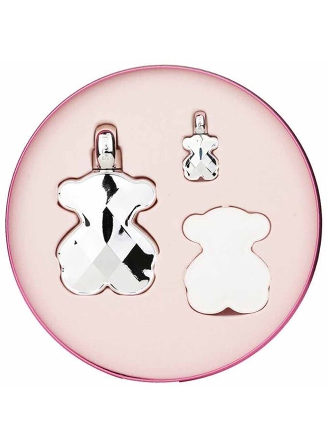 Tous توس لوف مي مجموعة عطر فضي للنساء 90 مل + 15 مل + 4.5 مل - Image 2